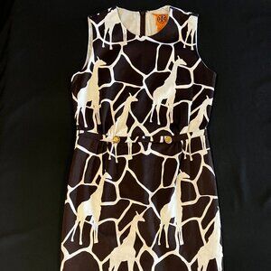 Tory Burch Safari Giraffe Print Dress Size 10